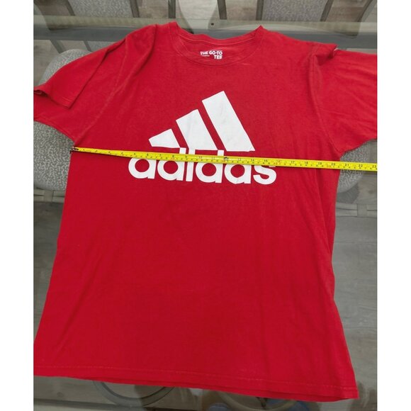 Adidas Mens Red Short Sleeve Logo T-Shirt L - Picture 7 of 8